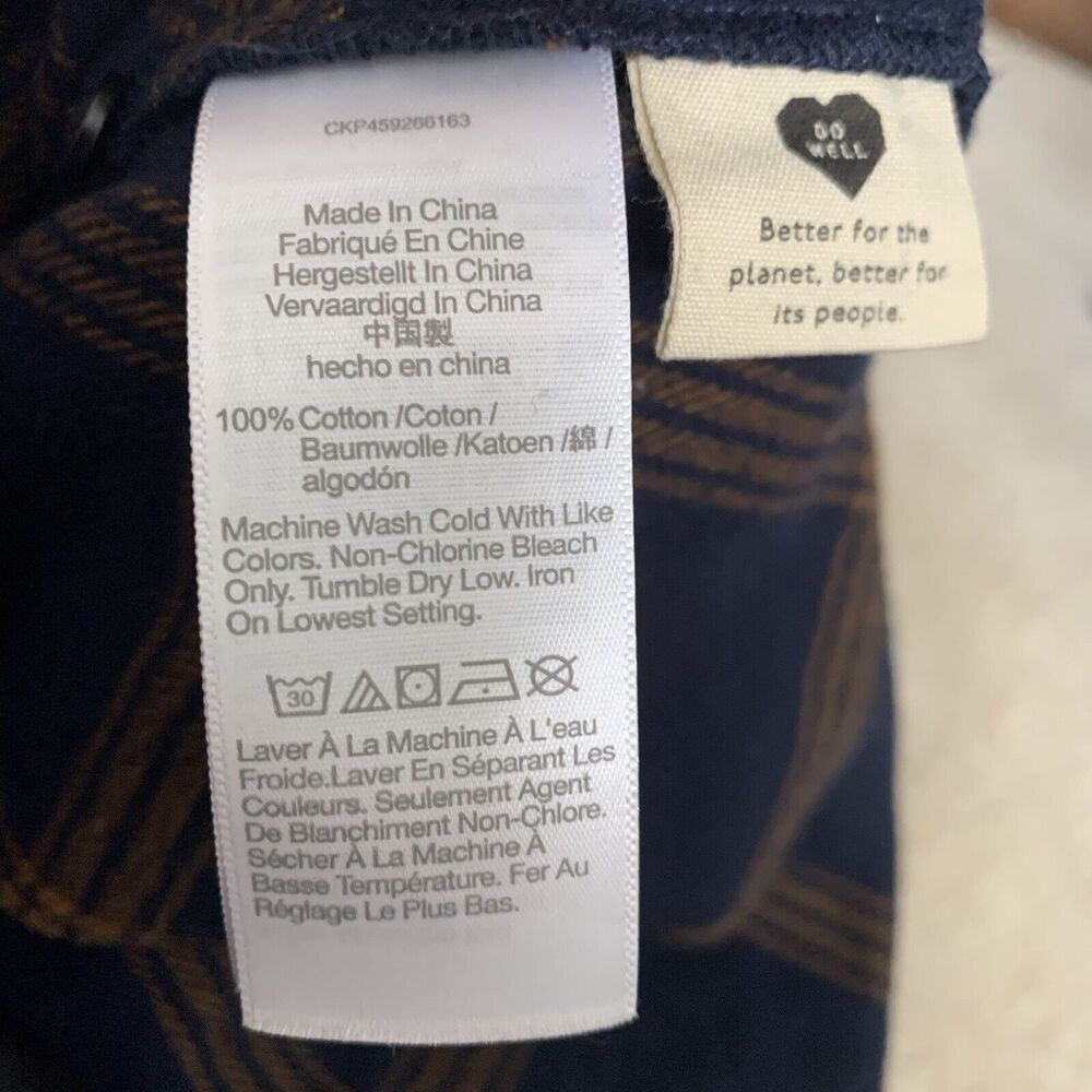 Madewell Shirt Womens Sz XXS Blue Plaid Flannel Long Sleeve Button Up - Picture 4 of 6